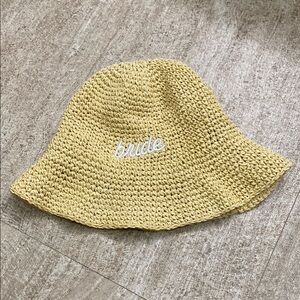 Bride Straw Bucket Hat